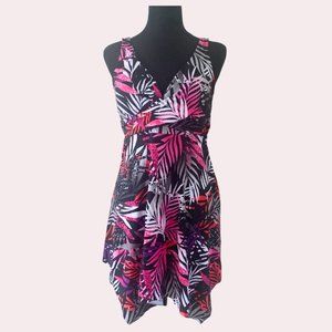 Swimsuits For All Women's Two-Piece Swim Dress 14 Multi Textured Palm Size 14